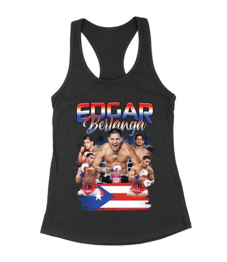 Edgar Berlanga Puerto Rican Pride Boxing T-Shirt - Fierce Fighter Design Women's Racerback Tank Top – Viva Party
