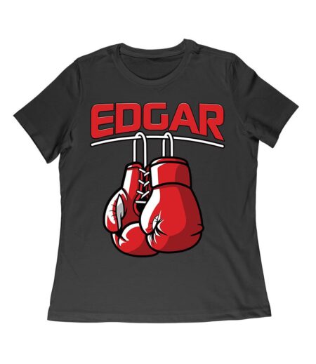 Edgar Red Boxing Gloves T-Shirt - Bold Fighter Design Women Relaxed – Viva Party