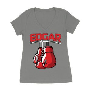 Edgar Red Boxing Gloves T-Shirt - Bold Fighter Design Women's Ideal V-Neck – Viva Party