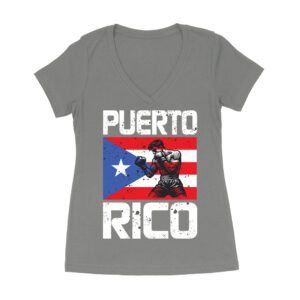 Puerto Rico Pride - Edgar Berlanga T-Shirt with Flag Design Women's Ideal V-Neck – Viva Party