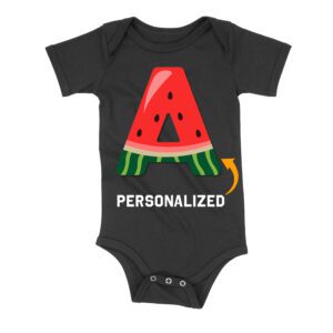 Personalized Infant Watermelon Alphabet Tee - Custom Initial T-Shirt with Cute Watermelon Design – Viva Party