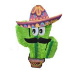 Handmade Cactus Piñata Wearing a Hat - Personalized Ultimate Fun Mexican Fiesta Decoration – Viva Party