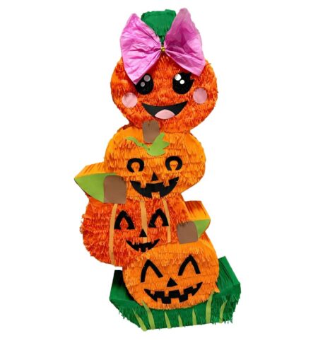 Handmade Four Pumpkin Halloween Piñata - Personalized Spooky Fun Party Decoration