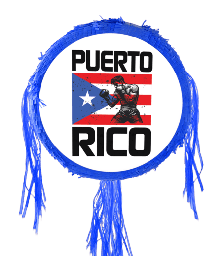 22-Inch Edgar Berlanga Pinata - Boxing Fight Art with Puerto Rico Flag Background – Viva Party
