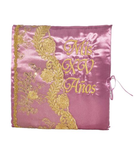5 Pc Dusty Pink and Gold Quinceanera Pillow Set