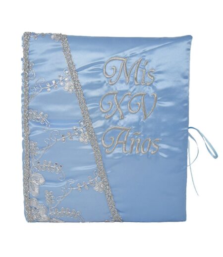 5 Pc Light Blue and Silver Mis 15 Anos Quinceañera Set Embroidered