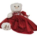 Last Quince Bear Tulle Skirt, Burgundy Color Quinceanera Teddy Bear, Mis Quince 15 Anos – Viva Party