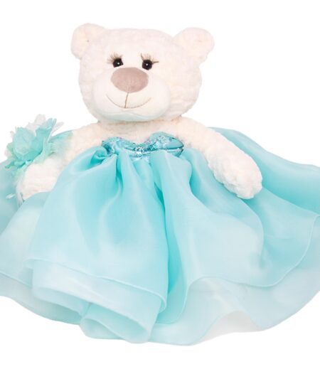 Last Quince Bear Tulle Skirt, Aqua Color Quinceanera Teddy Bear, Mis Quince 15 Anos