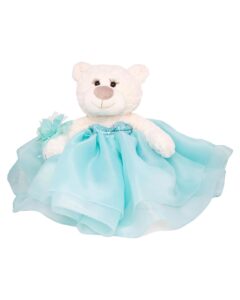 Last Quince Bear Tulle Skirt, Aqua Color Quinceanera Teddy Bear, Mis Quince 15 Anos