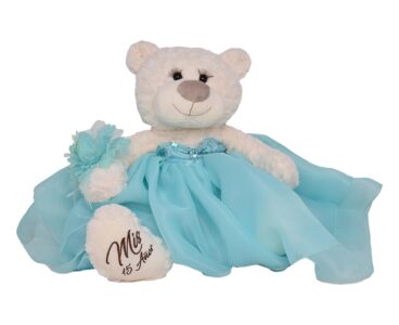 Last Quince Bear Tulle Skirt, Aqua Color Quinceanera Teddy Bear, Mis Quince 15 Anos – Viva Party