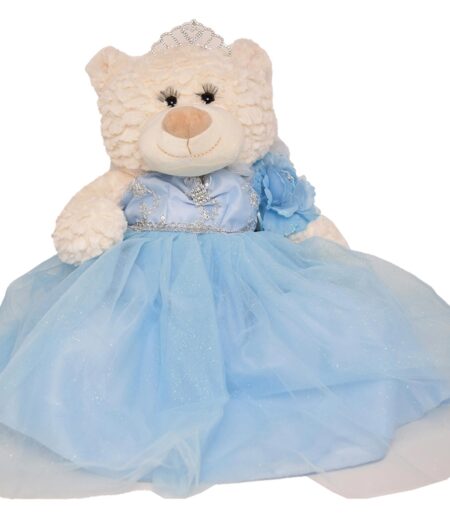 Last Quince Bear Tulle Skirt, Light Blue Color Quinceanera Teddy Bear, Mis Quince 15 Anos