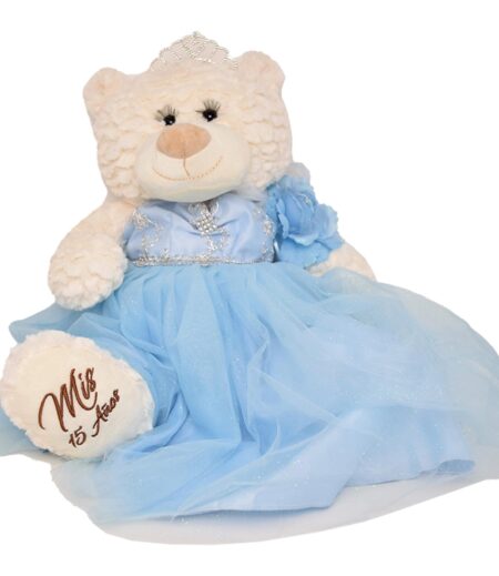 Last Quince Bear Tulle Skirt, Light Blue Color Quinceanera Teddy Bear, Mis Quince 15 Anos – Viva Party