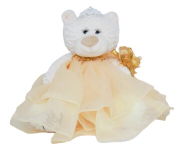 Last Quince Bear Tulle Skirt, Yellow Blue Color Quinceanera Teddy Bear, Mis Quince 15 Anos
