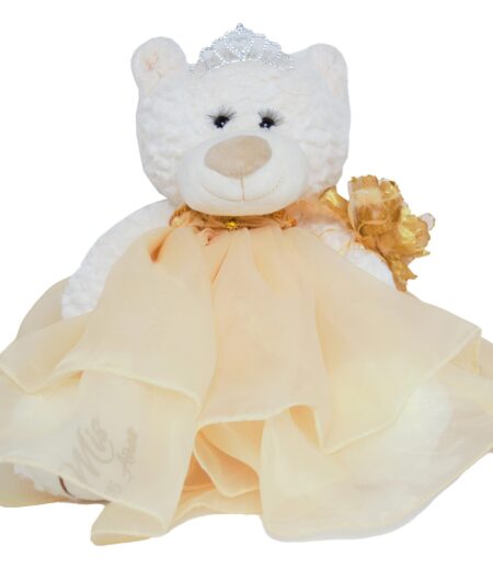 Last Quince Bear Tulle Skirt, Yellow Blue Color Quinceanera Teddy Bear, Mis Quince 15 Anos