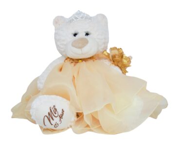 Last Quince Bear Tulle Skirt, Yellow Blue Color Quinceanera Teddy Bear, Mis Quince 15 Anos – Viva Party
