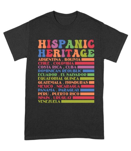 Hispanic Heritage Month Countries T-Shirt - Celebrate Latin American Roots Unisex Adult – Viva Party