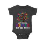 Happy National Hispanic Heritage Month Tree Design T-Shirt - Hands as Leaves Symbol of Unity Unisex Baby Jersey – Viva Party
