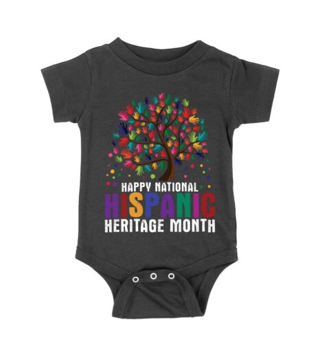 Happy National Hispanic Heritage Month Tree Design T-Shirt - Hands as Leaves Symbol of Unity Unisex Baby Jersey – Viva Party