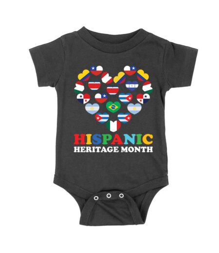 Hispanic Heritage Month T-Shirt - Country Flags in Heart Unity Design Unisex Baby Jersey – Viva Party