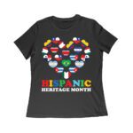 Hispanic Heritage Month T-Shirt - Country Flags in Heart Unity Design Women Relaxed – Viva Party