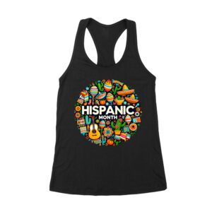Hispanic Month T-Shirt - Vibrant Cultural Icons Design Women's Racerback Tank Top – Viva Party