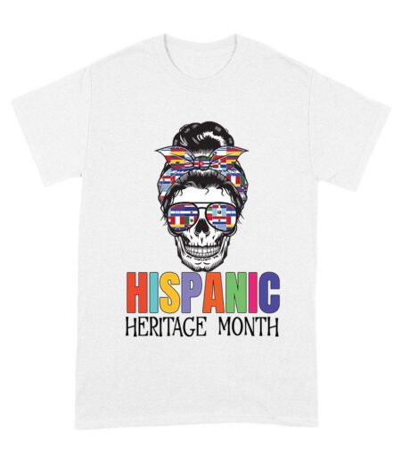 Hispanic Heritage Month Skeleton Woman with Sunglasses & Scarf