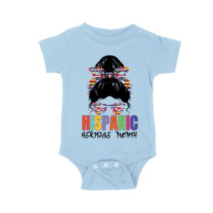 Hispanic Heritage Month Girl Face with Sunglasses & Scarf Featuring Country Flags Unisex Baby Jersey