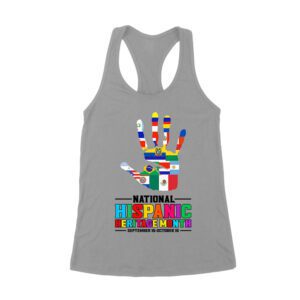 Celebrate National Hispanic Heritage Month: Hand with Country Flags T-Shirt Women's Racerback Tank Top
