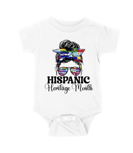 Hispanic Heritage Month Bun & Shades with Latin American Flags Unisex Baby Jersey