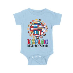 Hispanic Heritage Month T-Shirt | Celebrate Diversity with Colorful Kids & Flags Unisex Baby Jersey