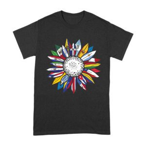 Vibrant Hispanic Heritage Month T-Shirt: Flower Design with Country Flags Unisex Adult – Viva Party