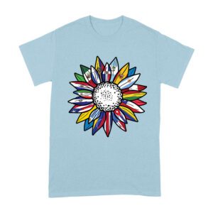 Vibrant Hispanic Heritage Month T-Shirt: Flower Design with Country Flags Unisex Adult