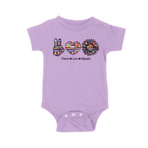 Empowering Hispanic Heritage Month T-Shirt: Peace Love Hispanic Design Unisex Baby Jersey