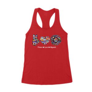 Empowering Hispanic Heritage Month T-Shirt: Peace Love Hispanic Design Women's Racerback Tank Top