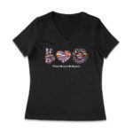 Empowering Hispanic Heritage Month T-Shirt: Peace Love Hispanic Design Women Jersey V-Neck – Viva Party