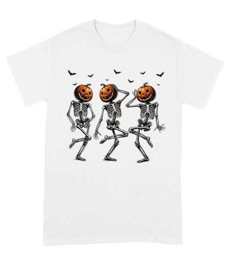 Pumpkin Head Skeleton with Bats