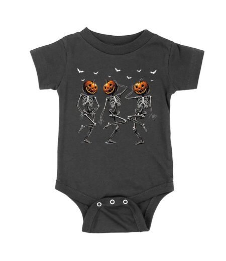 Pumpkin Head Skeleton with Bats - Eerie Halloween Unisex Baby Jersey – Viva Party