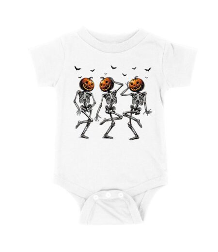 Pumpkin Head Skeleton with Bats