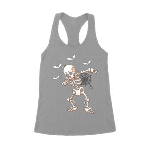Dabbing Skeleton with Spider Web and Bats