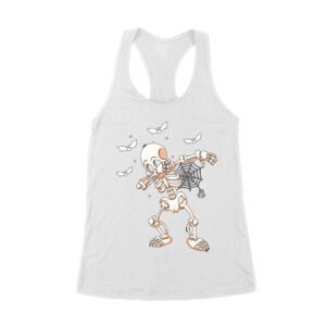 Dabbing Skeleton with Spider Web and Bats