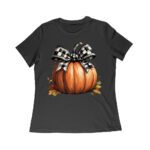 Big Halloween Pumpkin with Bow - Festive Fall Tee Women Relaxed – Viva Party