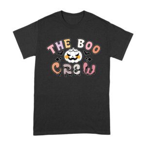 The Boo Crew - White Halloween Pumpkin & Bats Tee Unisex Adult – Viva Party