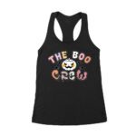 The Boo Crew - White Halloween Pumpkin & Bats Tee Women's Racerback Tank Top – Viva Party