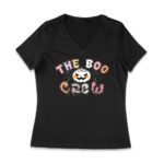 The Boo Crew - White Halloween Pumpkin & Bats Tee Women Jersey V-Neck – Viva Party