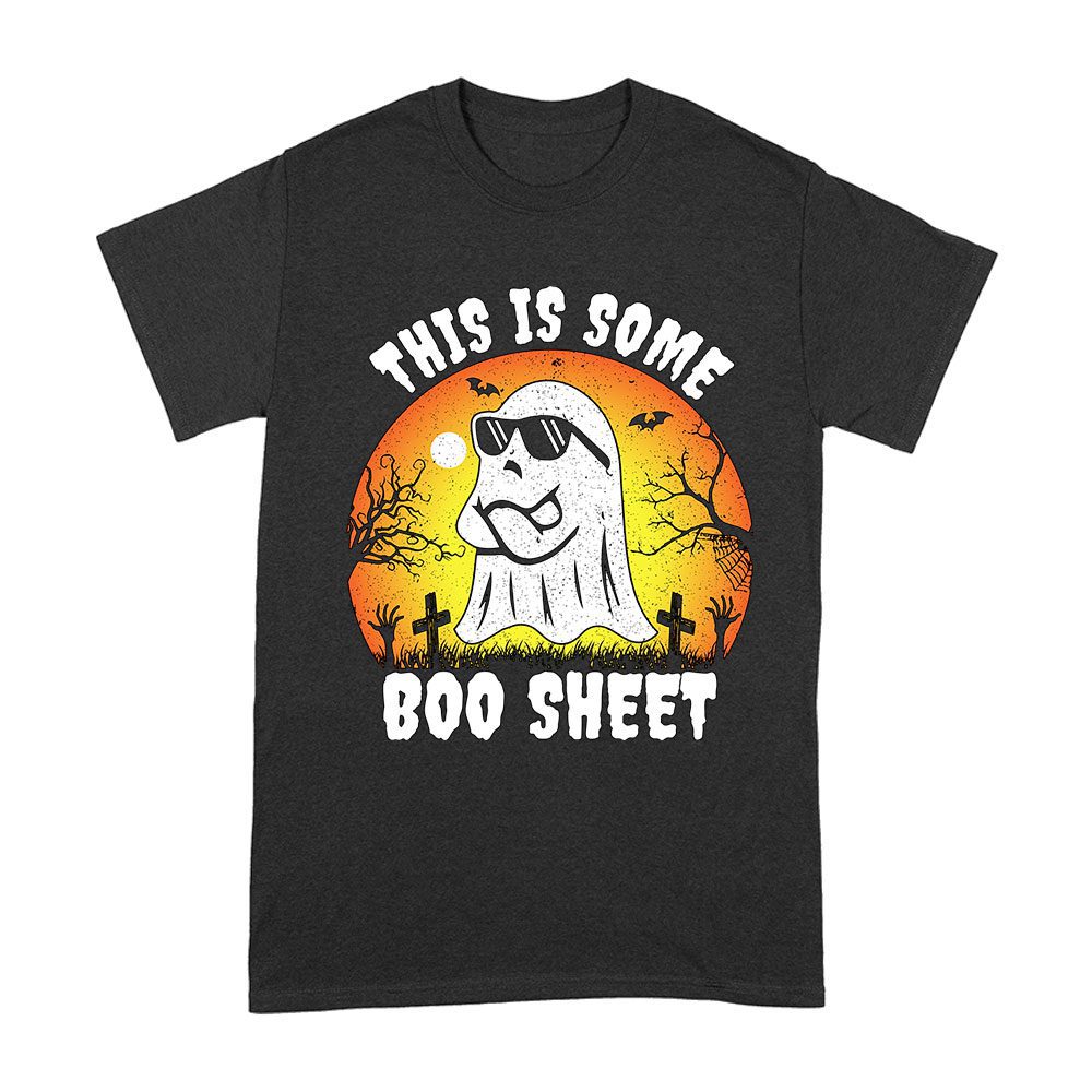 Hw-30_A-Black.jpg This Is Some Boo Sheet - Ghost With Sunglasses Halloween Tee Unisex Adult – Viva Party