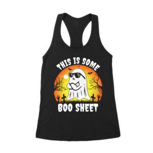 This is Some Boo Sheet - Ghost with Sunglasses Halloween Tee Women's Racerback Tank Top – Viva Party