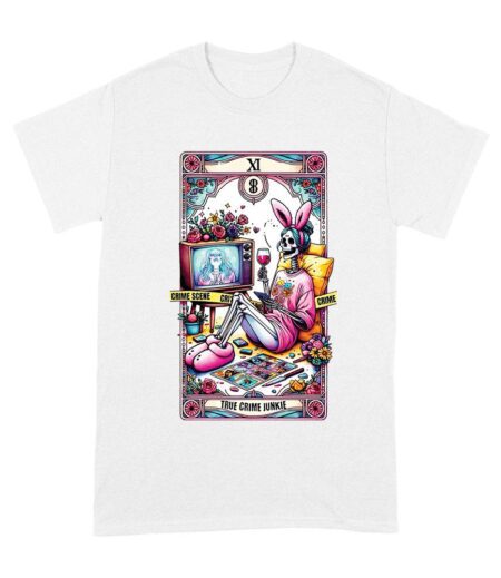 True Crime Junkie Skeleton T-Shirt