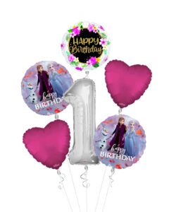 Frozen II Happy Birthday Balloon Bouquet - 6 Pack for Birthday Celebrations – Viva Party