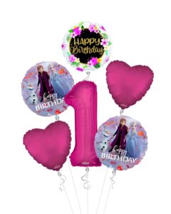 Frozen II Birthday Celebration Balloon Bouquet - 6 Pack for Happy Birthday Parties – Viva Party