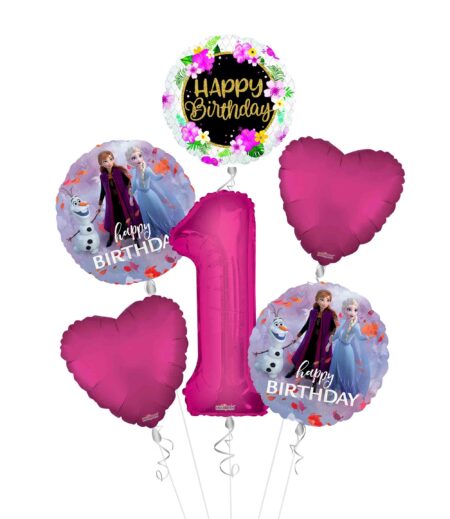 Frozen II Birthday Celebration Balloon Bouquet - 6 Pack for Happy Birthday Parties – Viva Party